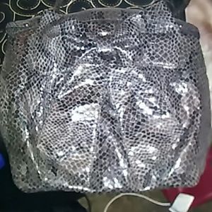 NWOT-Large Gray Snake Print Handbag